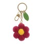 Pink Pom Pom Flower Keyring image number 1
