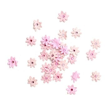Pearl Pink Micro Jewelled Florette Paper Flowers 60 Pack