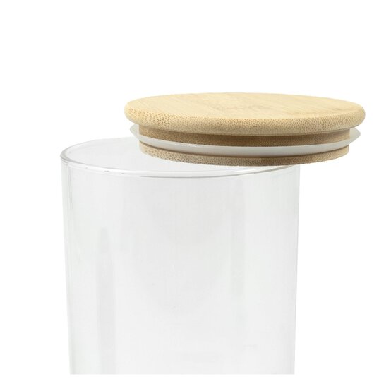 Glass Jar with Bamboo Lid 10cm x 16cm image number 3