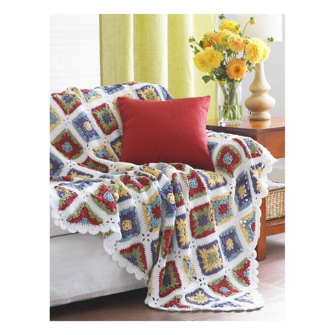 FREE PATTERN Lily Sugar 'n Cream Granny Squares Blanket Hobbycraft