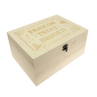 Trick or Treat Wooden Box 20cm x 30cm 
