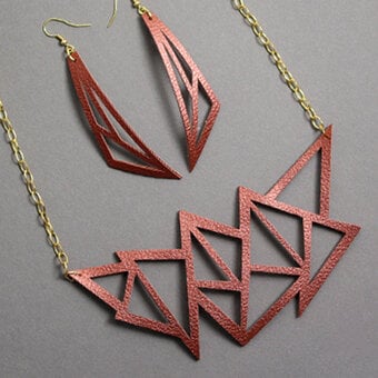 Your Cricut Explore Geometric Necklace and Earrings