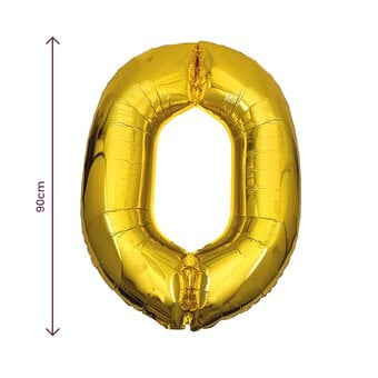 Extra Large Gold Foil Number 0 Balloon image number 2