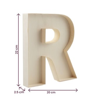 Wooden Fillable Letter R 22cm | Hobbycraft
