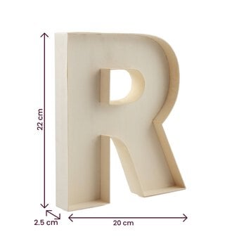 Wooden Fillable Letter R 22cm image number 4