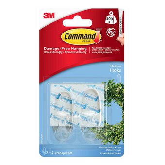 Command Medium Clear Hooks with Clear Strips 2 Pack
