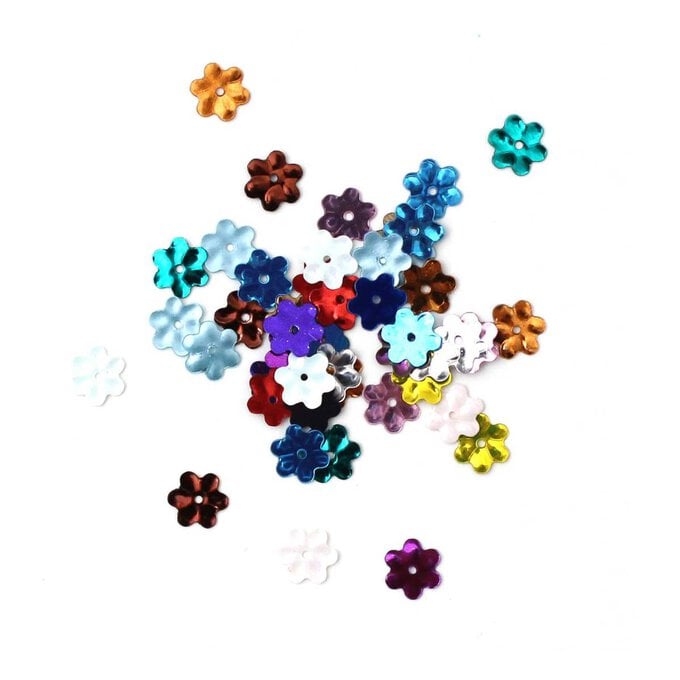 Gutermann Multi Coloured Hologram Flower Sequins 15mm 4g image number 1