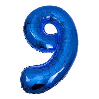 Extra Large Blue Foil Number 9 Balloon