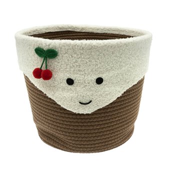Smiley Christmas Pudding Basket 30cm