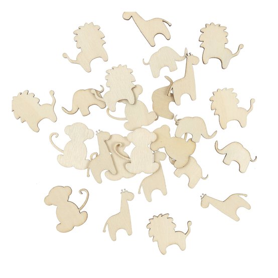 Wooden Safari Animal Confetti 24 Pieces image number 1