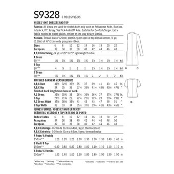 Simplicity Women's Dresses and Tops Sewing Pattern S9328 (R5 14-22)
