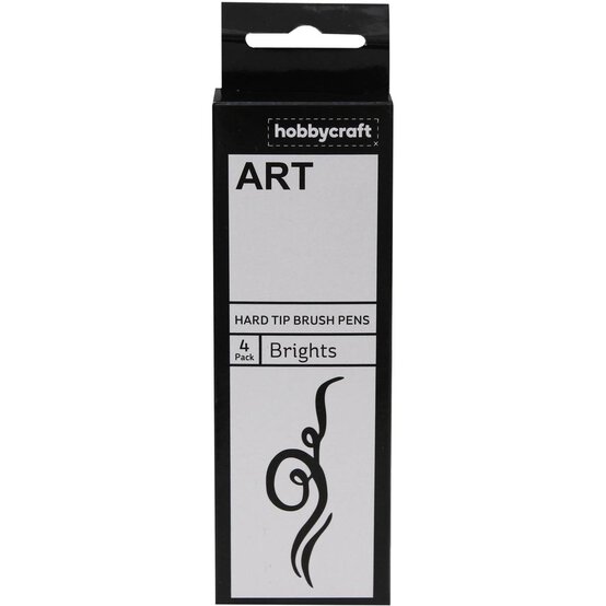 Coloured Hard Tip Brush Pens 4 Pack image number 3