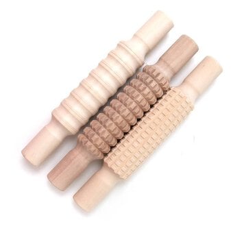 Wooden Textured Rolling Pins 3 Pack