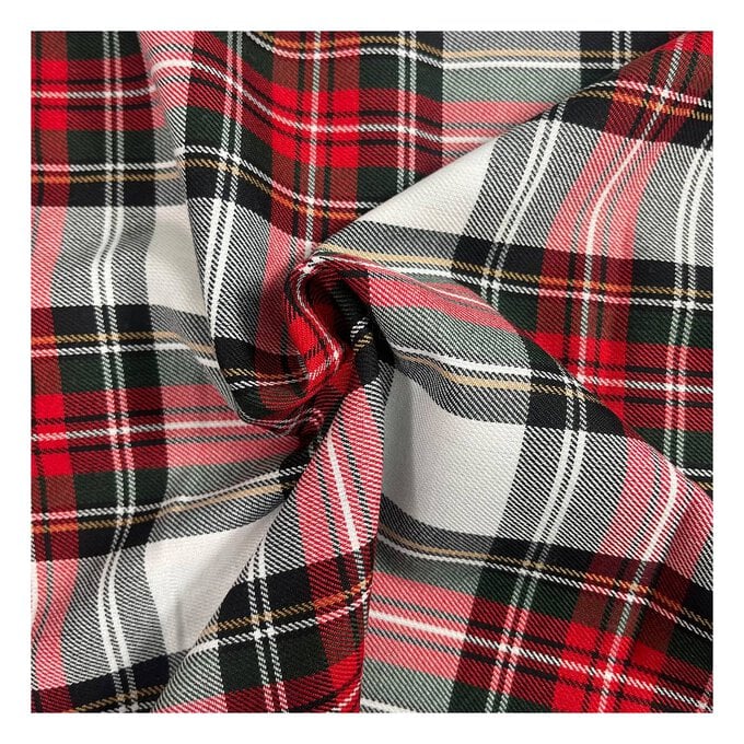 Dress Stewart Poly Viscose Tartan Fabric by the Metre image number 1