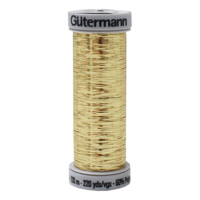 Gutermann Gold Metallic Sliver Embroidery Thread 200m (8003) image number 1