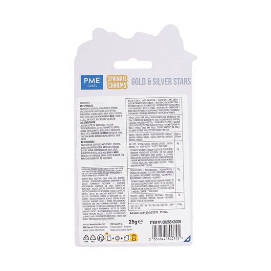 PME Gold and Silver Star Sprinkle Charms 25g  image number 5
