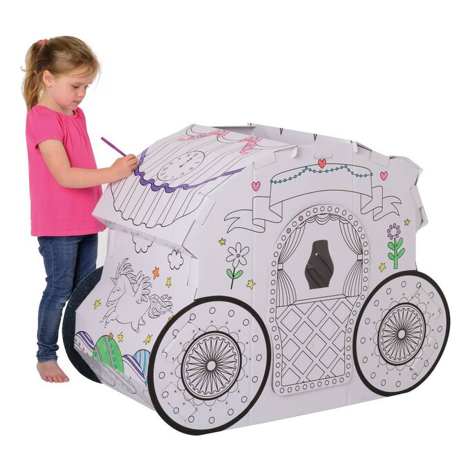 Colour-In Cardboard Princess Carriage 108cm image number 1