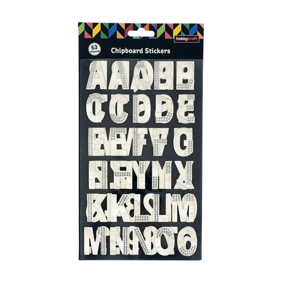 Silver Marble Gem Chipboard Alphabet Stickers image number 4