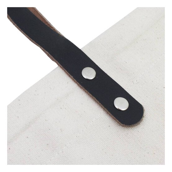 Natural Canvas Tote Bag with Leather Strap 42cm x 38cm