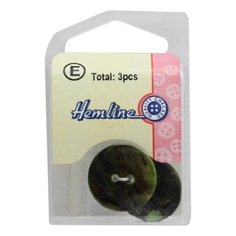 Hemline Lime Green Shell Effect Buttons 20mm 3 Pack image number 2