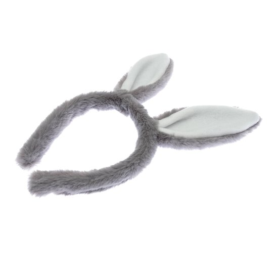 Grey and White Bunny Ears Headband image number 2