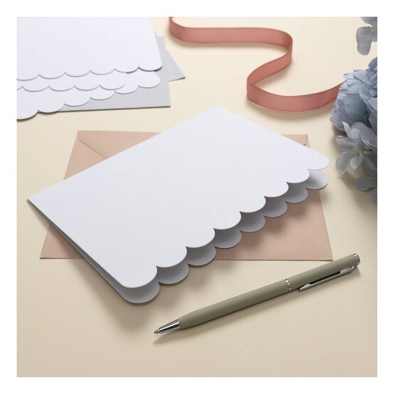 White Scalloped Edge Cards 5 x 7 Inches 6 Pack image number 2