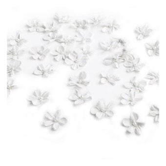 Petite White Pearl Flowers 40 Pieces