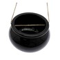 Black Glazed Ceramic Cauldron Decoration 17cm image number 2