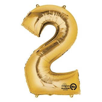 Extra Large Gold 2 Helium Foil Balloon