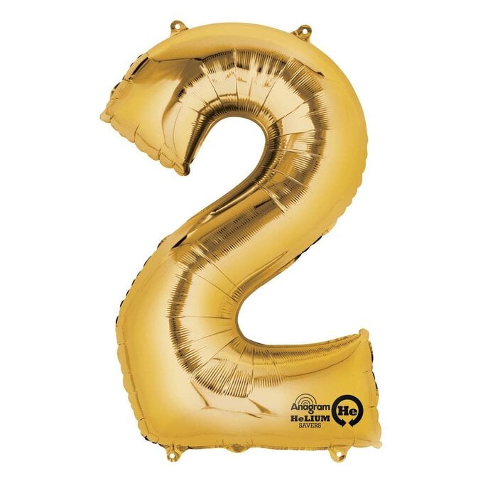 Extra Large Gold 2 Helium Foil Balloon image number 1