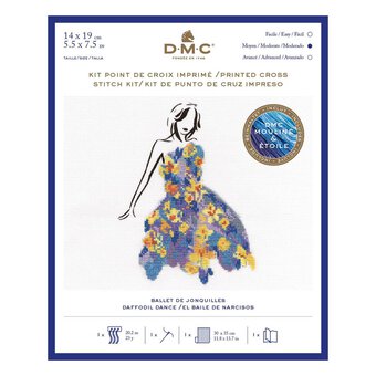 DMC Daffodil Dance Printed Cross Stitch Kit 25cm x 35cm