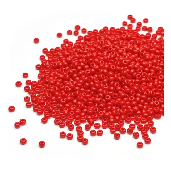Beads Unlimited Opaque Red Rocaille Beads 2.5mm x 3mm 50g image number 1