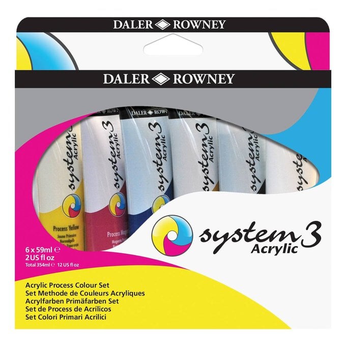 Daler-Rowney System3 Acrylic Process Colour Set 59ml 6 Pack image number 1
