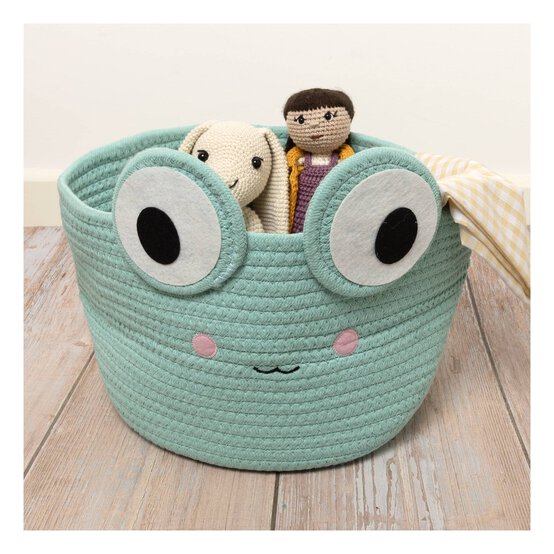 Green Frog Cotton Rope Basket 30cm x 18cm image number 2
