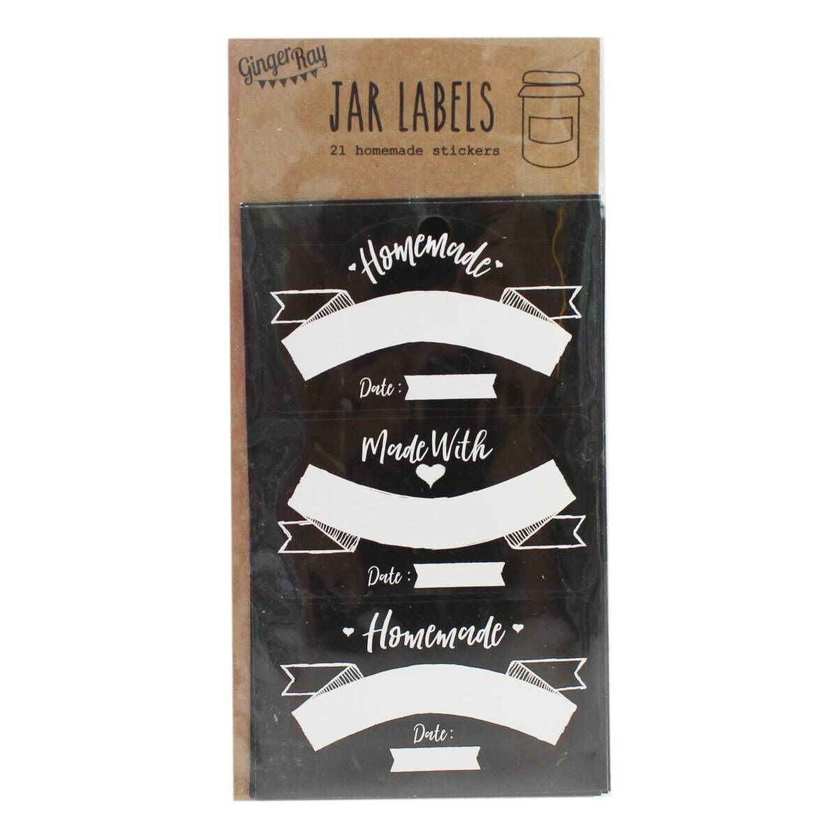 Ginger Ray Chalkboard Homemade Jar Label Stickers 21 Pack Hobbycraft
