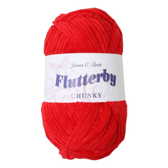 James C Brett Red Flutterby Chunky Yarn 100g image number 1