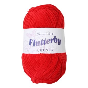 James C Brett Red Flutterby Chunky Yarn 100g