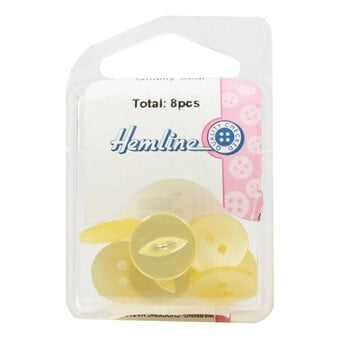 Hemline Yellow Basic Fish Eye Button 8 Pack