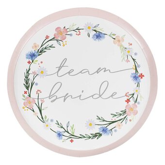 Ginger Ray Floral Team Bride Paper Plates 8 Pack