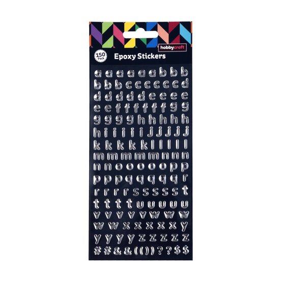 Silver Epoxy Alphabet Stickers image number 4