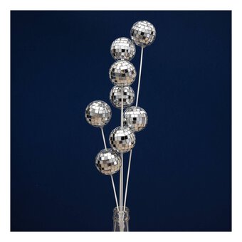 Silver Mirror Ball Stem 56cm