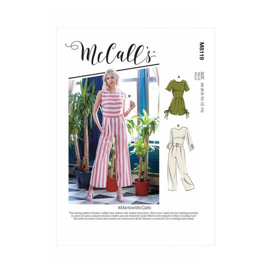 McCall&rsquo;s Marlow Jumpsuit Sewing Pattern M8119 (6-14) image number 1