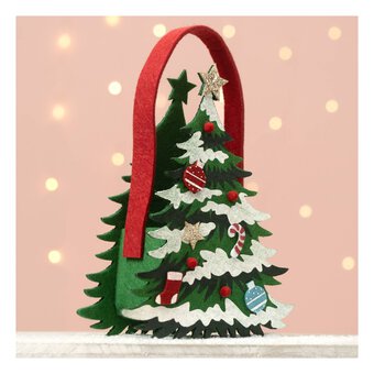 Christmas Tree Felt Bucket