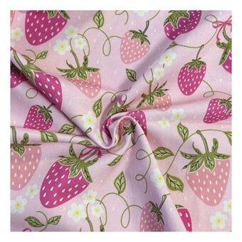 Strawberry Garden Cotton Spandex Fabric by the Metre