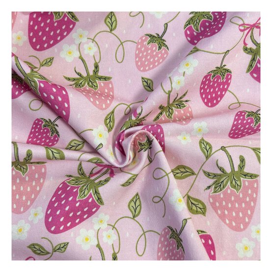 Strawberry Garden Cotton Spandex Fabric by the Metre image number 1