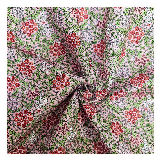 Floral Blush Cotton Fabric by the Metre image number 1