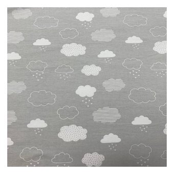 Grey Cloud Cotton Spandex Jersey Fabric Pack 160cm x 2m