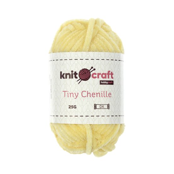 Knitcraft Light Yellow Tiny Chenille DK Yarn 25g image number 1