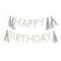 Ginger Ray Sage Green Happy Birthday Bunting with Tassels 1.5m image number 1