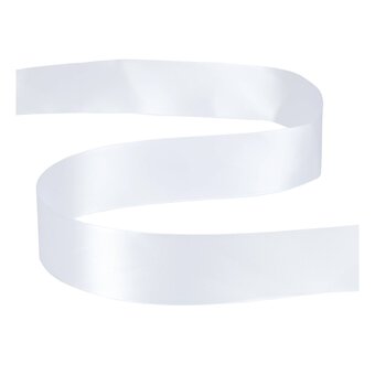 White Double-Faced Satin Ribbon 36mm x 5m